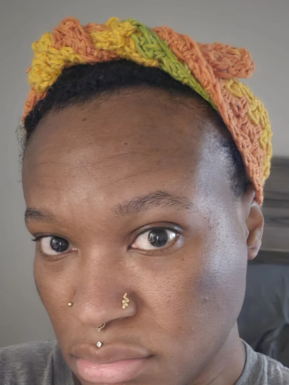 Handmade Crochet Headband - Yellow & Green